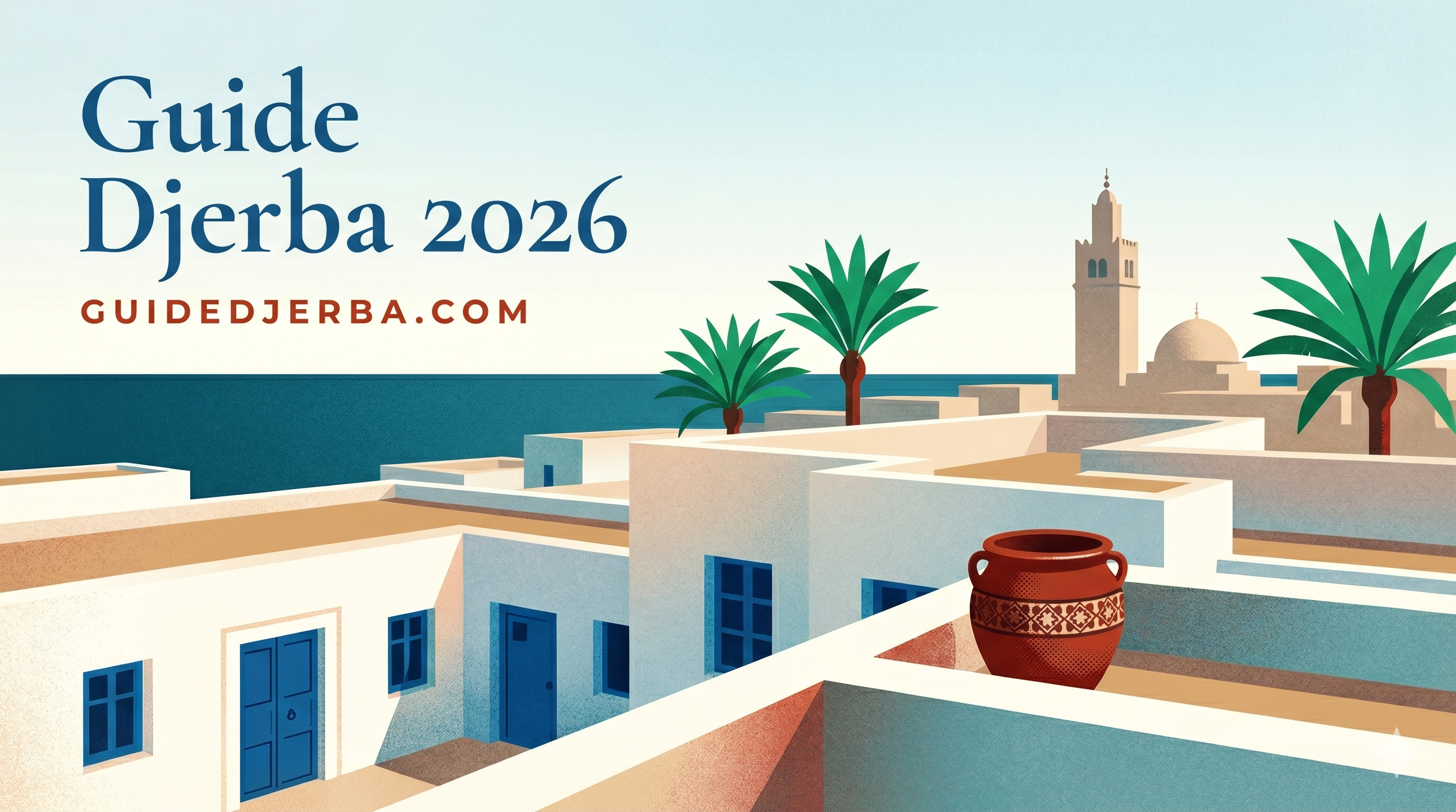 Vue panoramique de Djerba — plages et mer turquoise